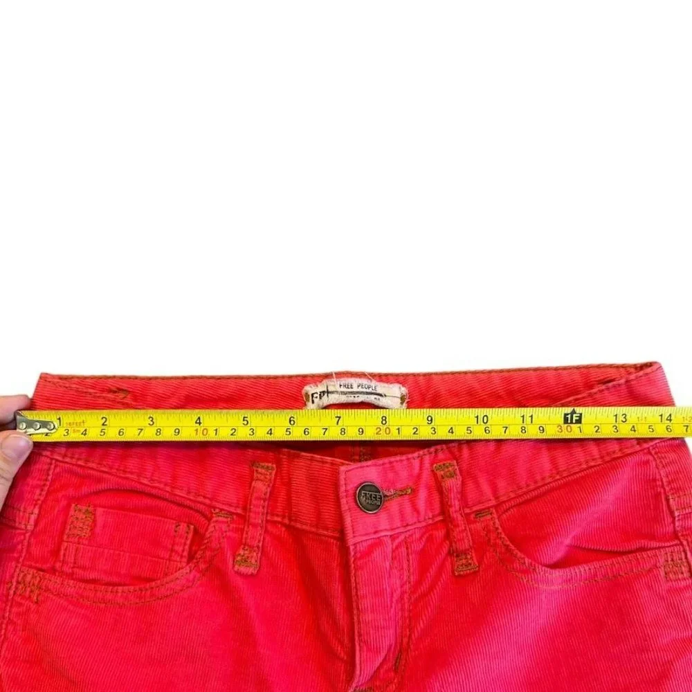 Free People Hot Pink Corduroy Skinny Pants Womens 26‎ Long